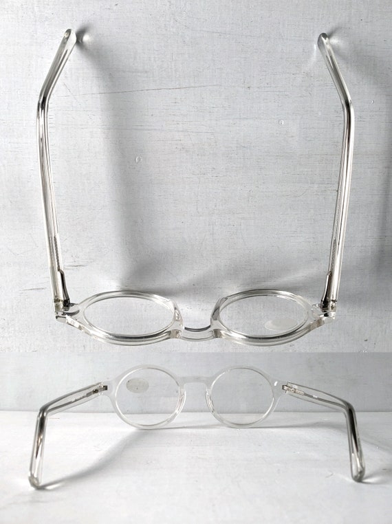 Round Acetate Reading Glasses Crystal Clear Key H… - image 6