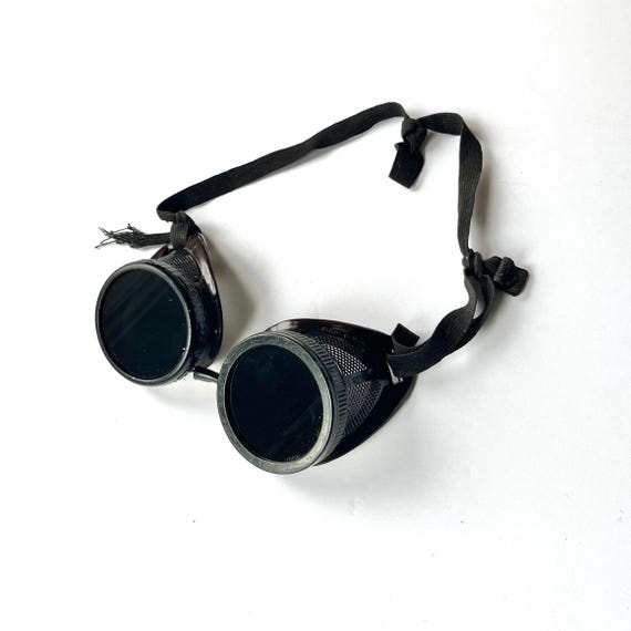 Original 1930s Willsons Welding Goggles w Metal Shields & Adjustable Chain Bridge RX Friendly Rims