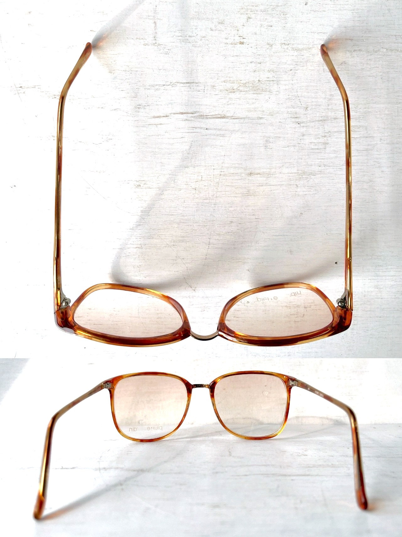 NOS Pierre Cardin Vintage 80\'s Big Square Eyeglass Frames Pierre Cardin 6549 ( Black Orange Mirror Flat Lens  main image 2