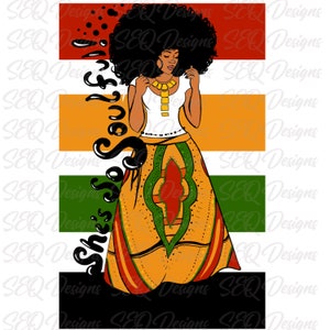 Soulful Afro Black Woman Sublimation Transfer