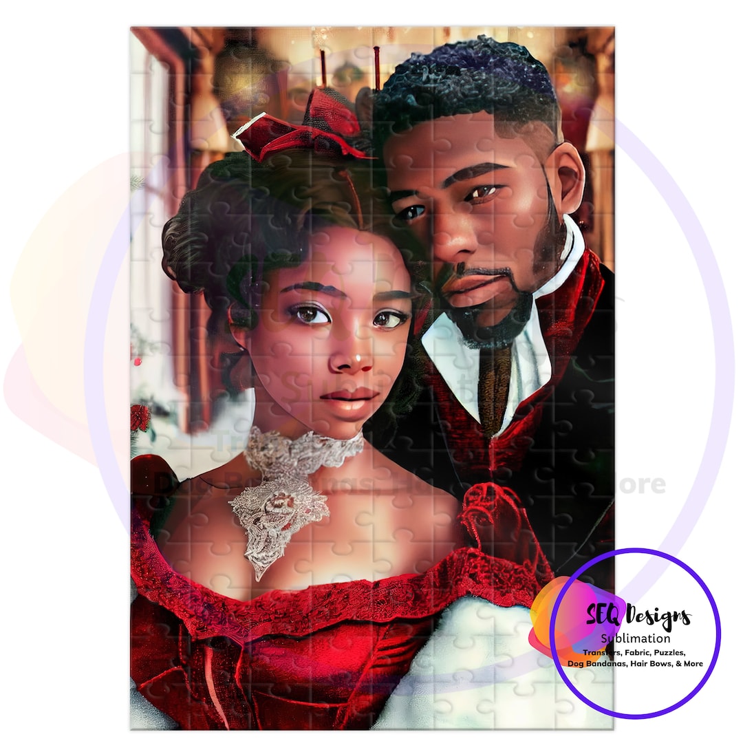 Puzzle Vintage African American Christmas Couple Jigsaw Puzzle Etsy