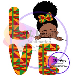 Fabric Block Peeking Little Girl Ankara Love Print Black History Black Love
