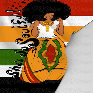 Fabric Block African American Afro Retro Hippie Style Panel
