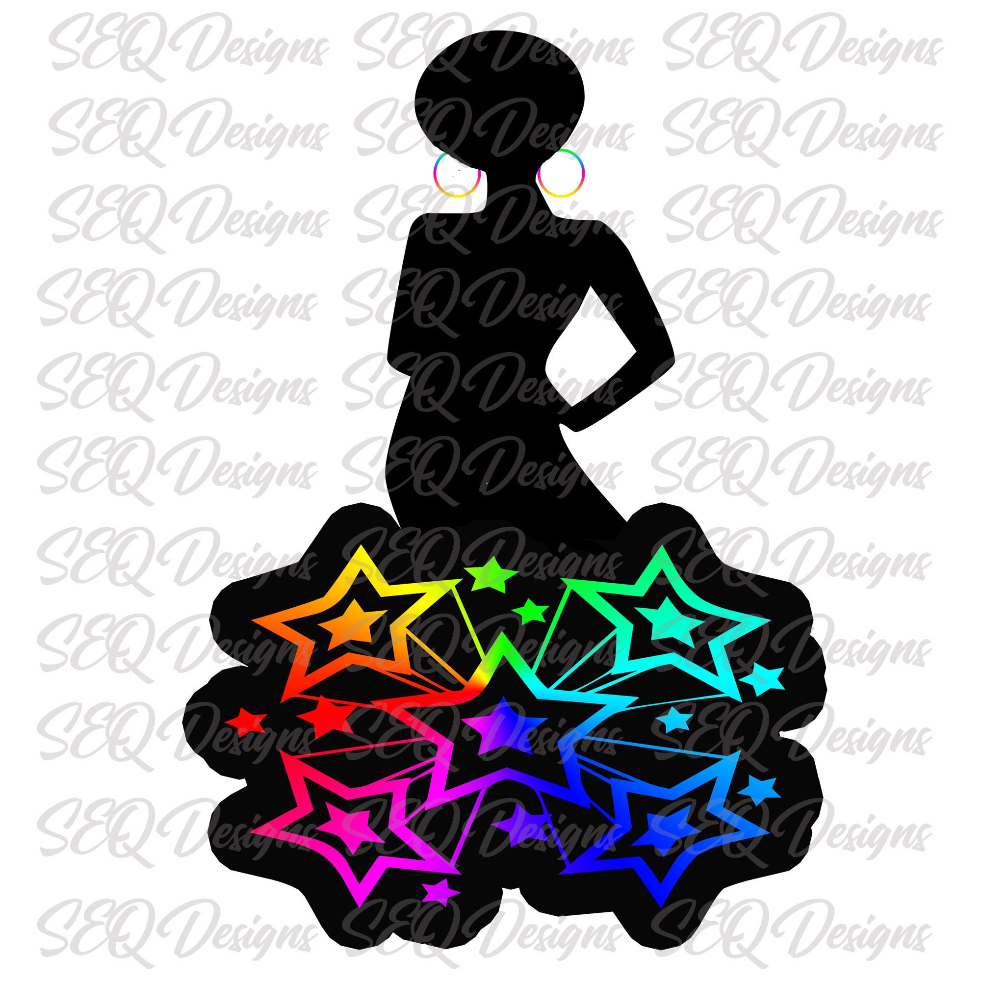 Afro Star Power Sublimation Transfer - Etsy