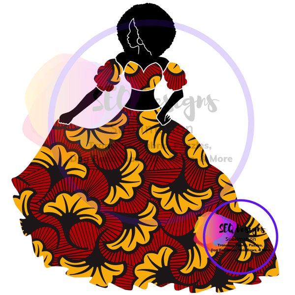 Sublimation Transfer Ankara Print Beautiful Black Woman Beautiful Dress