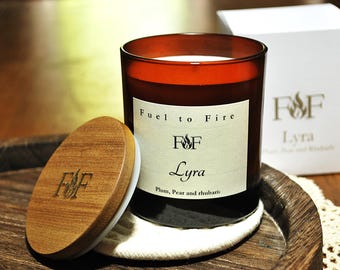 Plum, Pear & Rhubarb Scented Candle | Coconut Rapeseed Wax | Fruity Scent | Handmade Gift Box