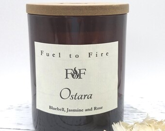 Bluebell, Jasmine & Rose Scented Candle | Coconut Rapeseed Wax in 30cl Amber Jar | Handmade Gift Box | Mothers Day Gift