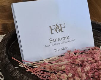 Tobacco, Honey & Sandalwood Wax Melts | Handmade Recyclable Gift Box| Plastic Free Packaging