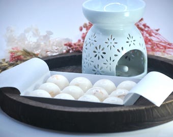 12 Wax Melts- Plum, Pear & Rhubarb | Handmade Gift Box | Plastic free packaging | Highly Scented