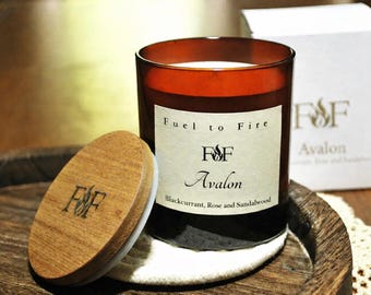 Blackcurrant, Rose & Sandalwood Scented Candle | Coconut Rapeseed Wax in 30cl Amber Jar | Winter Fragrance