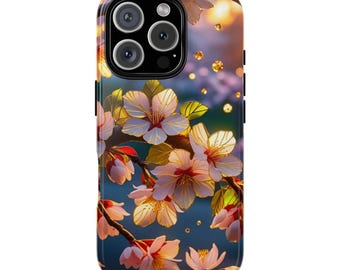 Capa de celular com flor de cerejeira, linda capa floral rosa, sakura japonesa, compatível com iPhone, Samsung, Galaxy e Google Pixel