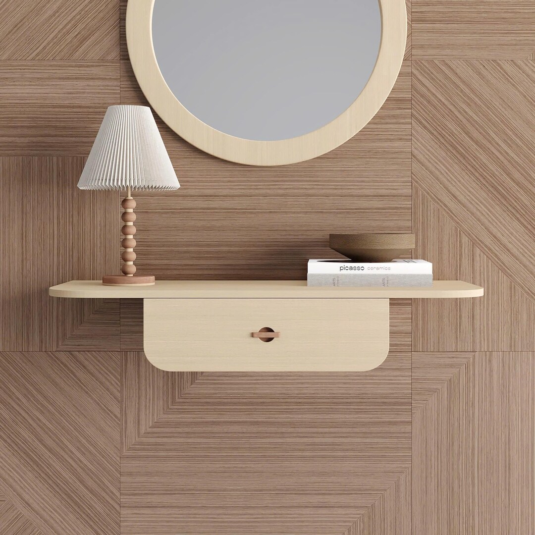Floating Entry Hallway Console Table. Wall-mounted Modern Console Table ...