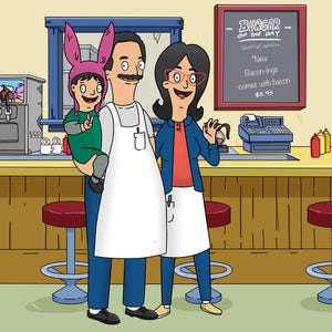Fathers SALE Bobs Burgers Custom Cartoon Portrait, Custom Couple Bobs Burgers Poster Family Christmas Portrait Illustration, Gift Christmas