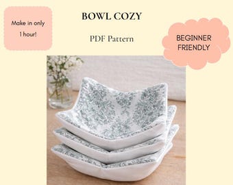 Bowl Cozy Sewing Pattern PDF - Beginner Friendly DIY Project