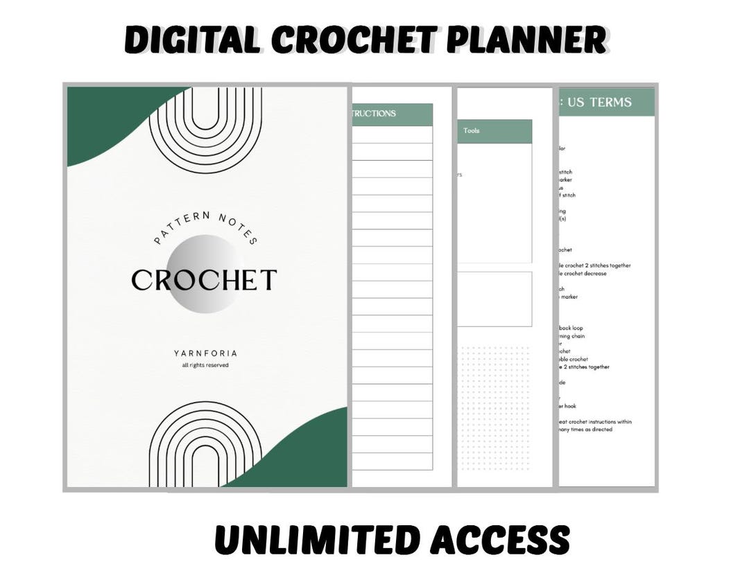 Digital Planner Pattern Crochet Digital Pattern Planner - Etsy