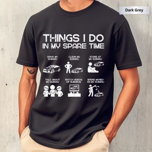 Cosas que hago en mi tiempo libre / Entusiasta de Subaru / Camiseta con gráfico