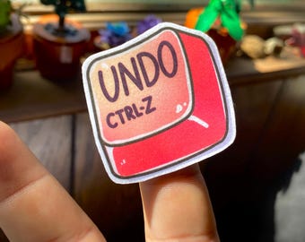 HAND-CUT Undo Button Sticker | For Creators, Digital Artists, Photographers, Graphic Designers Made by Jenksto