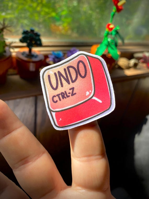 HAND-CUT Undo Button Sticker | For Digital Artists, Photographers, Graphic Designers Made by Jenksto
