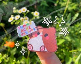 Tummy Ache Survivor Hamster Sticker Made by Jenksto