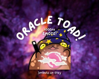 Cute Frog Emote Oracle Toad Kawaii Wizard Emoji for Twitch Discord Digital Emote Made by Jenksto
