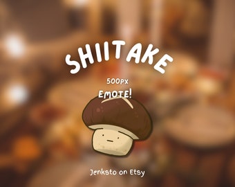 Shiitake Emoji Cute Mushroom Creature Single Emote Food Twitch/Discord Emote Made by Jenksto