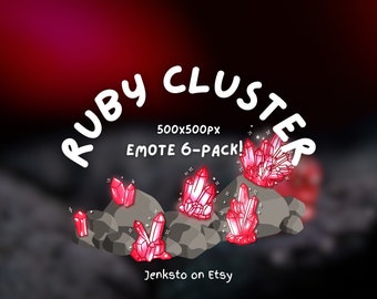Ruby Red Emote Bundle Crystal Cluster Emoji Twitch Emotes Discord Emotes Digital Emote Made by Jenksto (6-Pack)