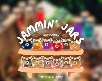 Jam Jar Food Emoji Bundle Cute Twitch/Discord Emote Made by Jenksto (12-Pack)