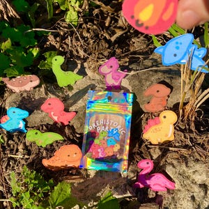 Paquete de pegatinas para fiestas prehistóricas cortadas a mano, lindas pegatinas de dinosaurios hechas por Jenksto