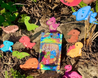 Cute Dinosaur Sticker Pack – Hand-Cut Prehistoric Stickers for Journals, Planners, Scrapbooks – Made by Jenksto