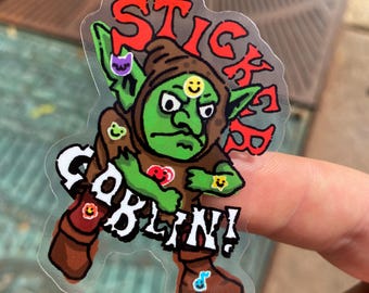 CLEAR CUT Goblin Sticker DnD Snaggy the Sticker Goblin Created by Jenksto