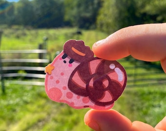 HAND-CUT Cowboy Snail Sticker Cute Critter Sticker Made by Jenksto