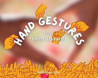 Hand Gestures Emoji Bundle Twitch Emotes Discord Emotes Made by Jenksto (32-Pack)