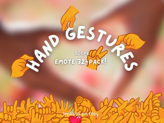 Hand Gestures Emoji Bundle Twitch Emotes Discord Emotes Made by Jenksto (32-Pack)