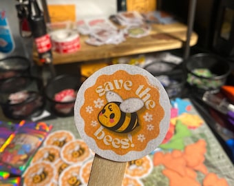 HAND-CUT Save the Bees Sticker Cute Bee Sticker Made by Jenksto