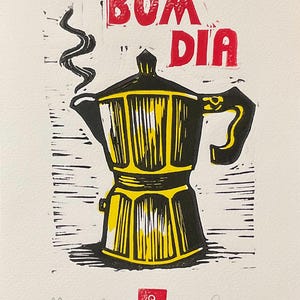 Linoprint A5 “Good Morning”
