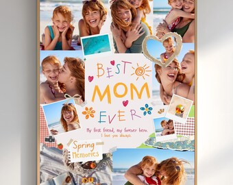 Personalized Mother’s Day Photo Collage | Custom Mom Gift | Best Mom Ever Poster | Printable Gift for Mom