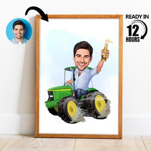 Custom Farmer Cartoon Portrait,Personalized Farmer Portrait,Gift for Farmer,Farmer Caricature,Farmer Cartoon from Photo,Farmer Portrait -118