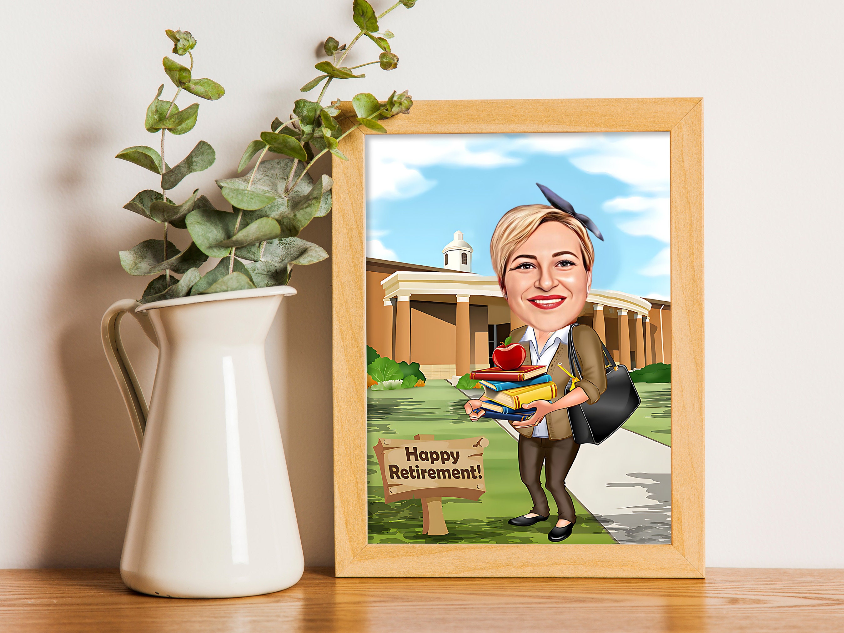 Custom Retirement Cartoon Portrait, Custom Retirement Caricature ...