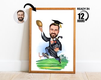 Custom Graduation Cartoon Portrait, Custom Graduation Caricature,Funny Graduation Caricature,Graduation Gift, Graduation Portrait -88