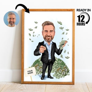 Benutzerdefinierte Boss Cartoon Portrait, benutzerdefinierte Boss Karikatur Zeichnung vom Foto, lustige Boss Karikatur, Geschenk für Boss, Super Boss Cartoon -100