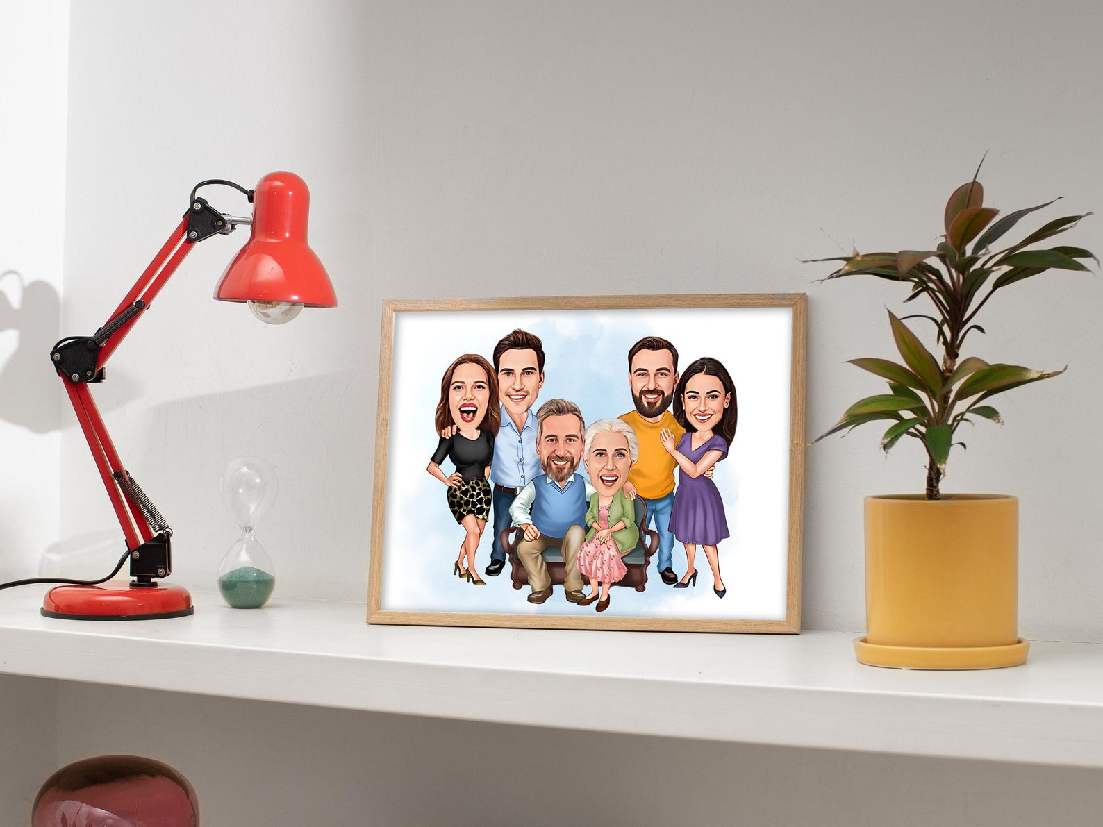 Custom Family Cartoon Portrait, Custom Family Portrait, Personalized ...