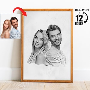 Custom Sketch From Photo,Personalized Family Portrait, Custom Charcoal, Custom Drawing, Custom Portrait, Digital Sketch Art, Pencil Drawing