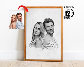 Custom Sketch From Photo,Personalized Family Portrait, Custom Charcoal, Custom Drawing, Custom Portrait, Digital Sketch Art, Pencil Drawing