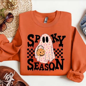 Spooky Season-sweater Halloween-feestshirt Leuke Ghost-sweater Womens Ghost-sweater Spooky Season Herfst Ghost-shirt