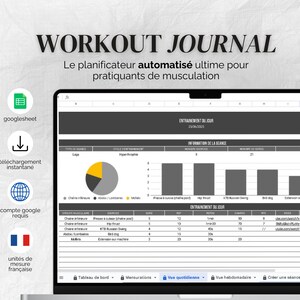Google Sheets Bodybuilding en Fitnessplanner | Gepersonaliseerde workouttracker | Spreadsheet voor workouttracker