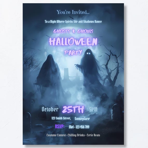 Gothic Ghost Halloween Invitation