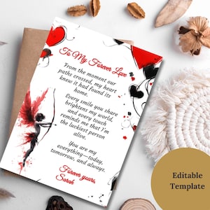 Romantic Love Letters | 5x7 Inch Valentine's Day Love Letter| Perfect for Expressing Your Heartfelt Emotions | valentine letters