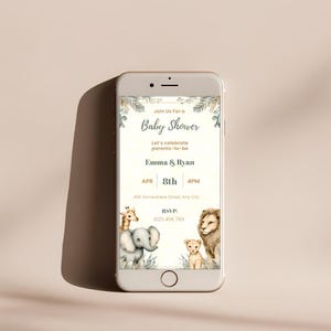 jungle baby shower invitation
