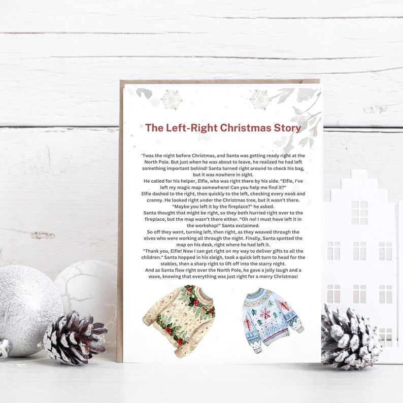Left Right Christmas Game Printable - Left Right Game Christmas | 8.5 X ...