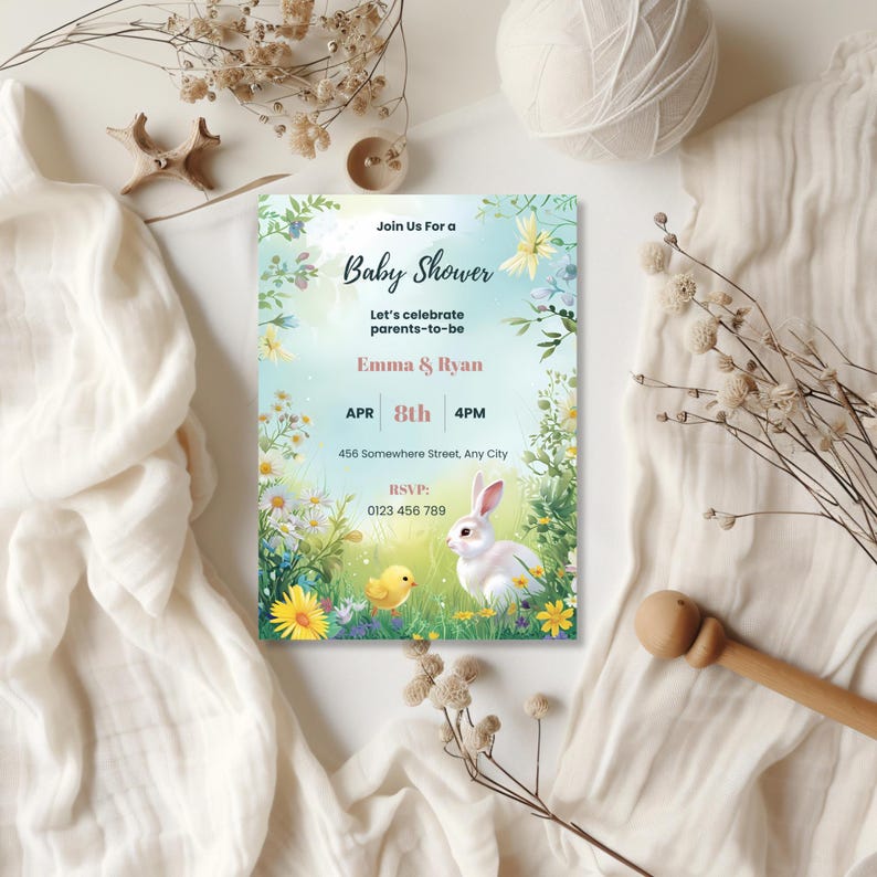 Bunny Baby Shower Invitation